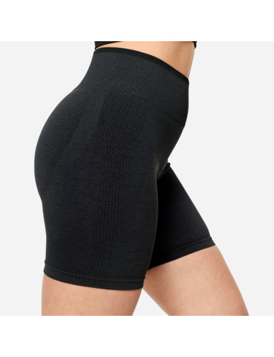 Short seamless de musculation femme, noir