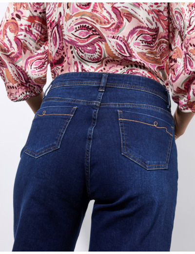 Jean pantacourt large MARINE Femme