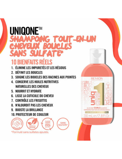 Shampooing tout-en-un cheveux bouclés Uniq One Curls