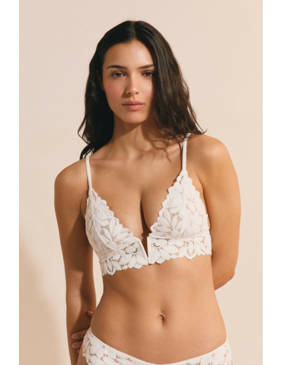 Soutien-gorge triangle avec dentelle,Soutien-gorge triangle avec dentelle;${refinementColor}