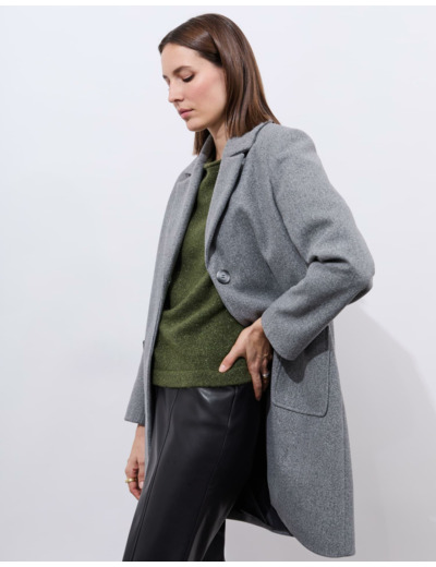 Manteau uni GRIS Femme