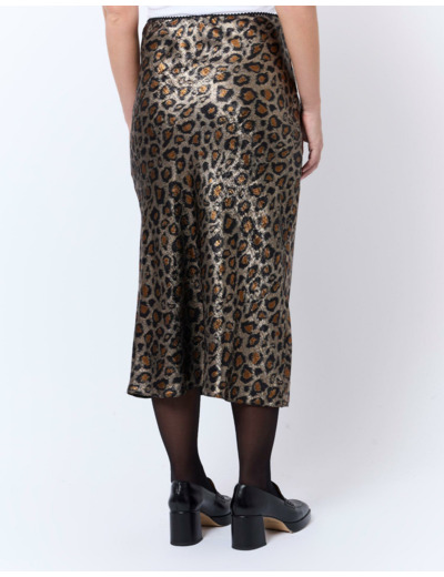 Jupe courte imprimé léopard MARRON