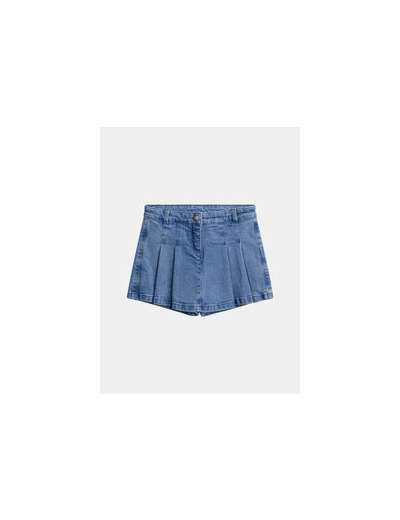 Jupe short plissée en denim pour fille