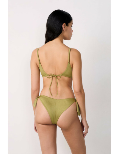 Brassière haut de maillot à nouer pailleté