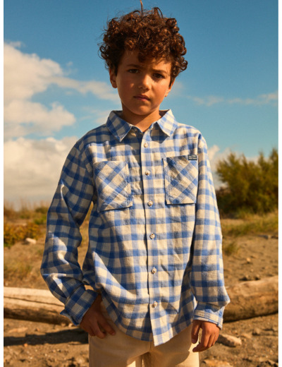 Chemise à Carreaux Bleu