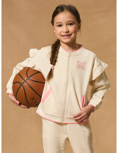 Sweat zippé à volants