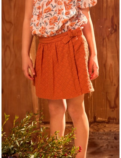 Jupe short broderie anglaise
