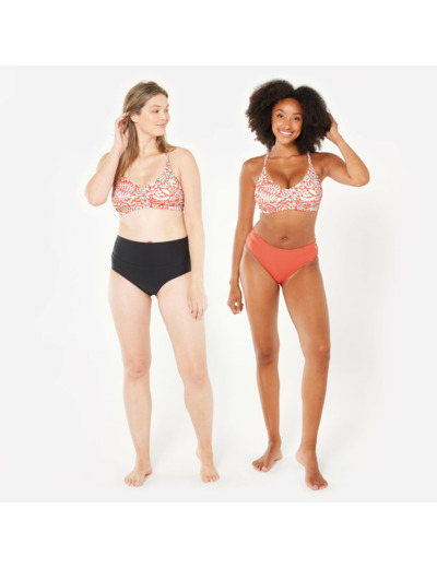 Haut de maillot de bain natation Femme - Lila poly rouge