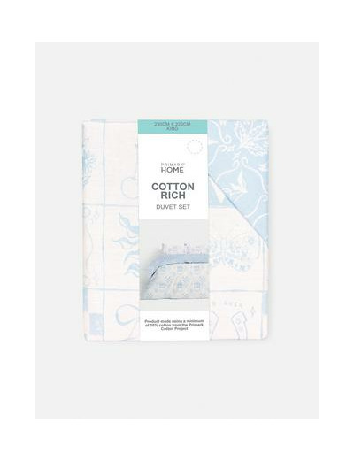 Parure de lit king size réversible à motif faïence