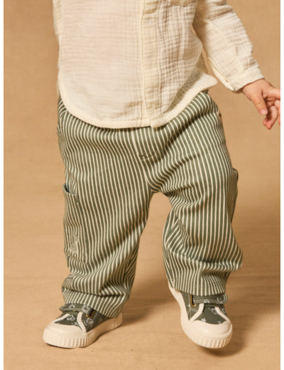 Pantalon confort rayé