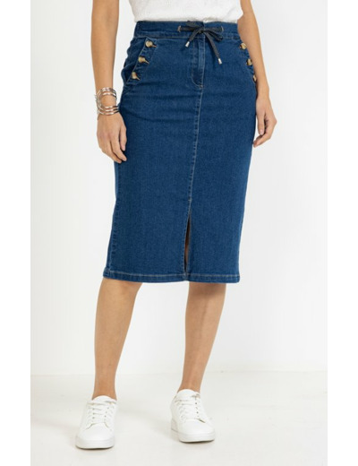 Jupe midi en denim stone