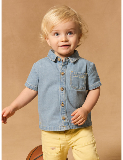 Chemise manches courtes denim