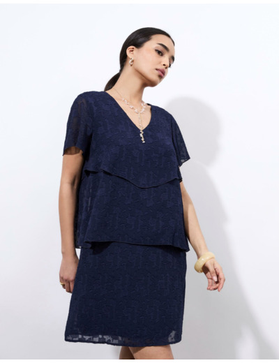 Robe courte unie MARINE