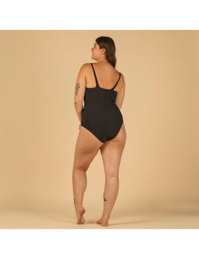 Maillot de bain 1 pièce femme gainant à effet ventre plat DORA NOIR