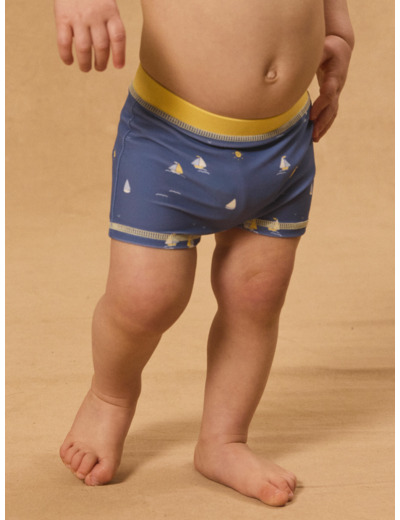 Boxer de bain imprimé voilier