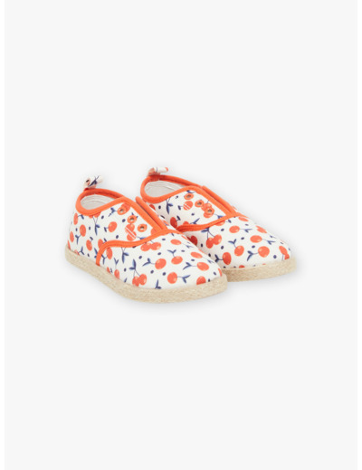 Slip-on écru à imprimé cerises