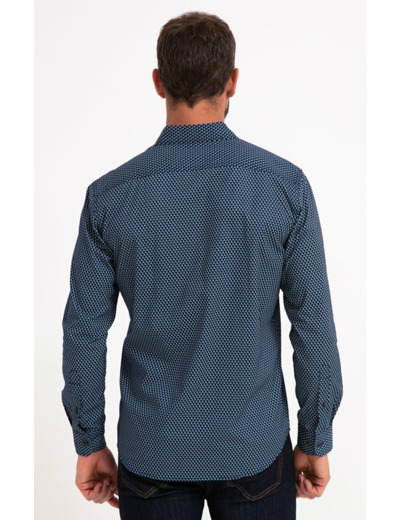 Chemise Manches Longues Imprimé Bleu