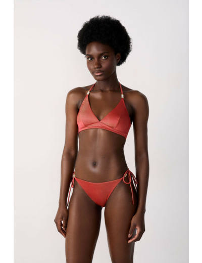 Culotte de bikini ficelle bas de maillot à nouer pailleté