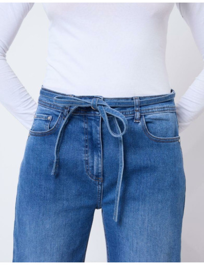Jean cropped en denim BLEU CLAIR Femme
