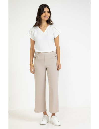 Pantalon fluide large avec ceinture