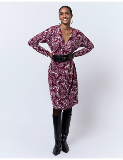 Robe courte imprimée ROUGE