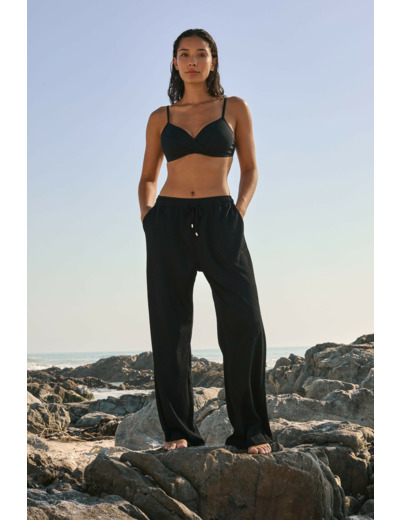 Pantalon fluide élastiqué,Pantalon fluide élastiqué;${refinementColor}