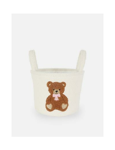 Panier de rangement tufté à motif ours