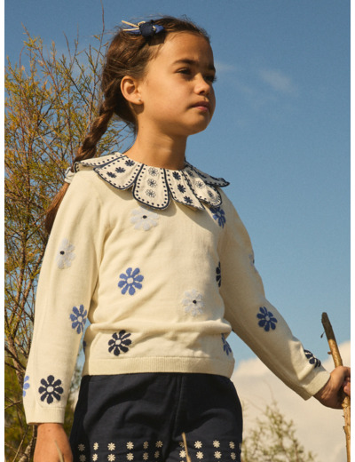 Pull à fleurs