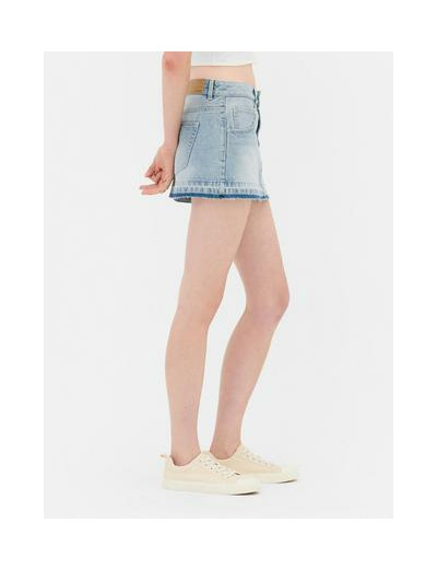 Mini-jupe à ourlet effiloché