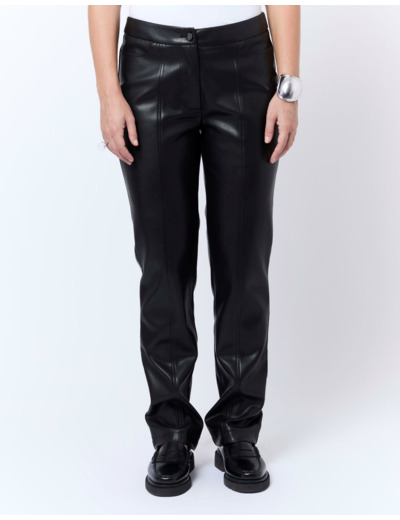 Pantalon long droit uni NOIR Femme