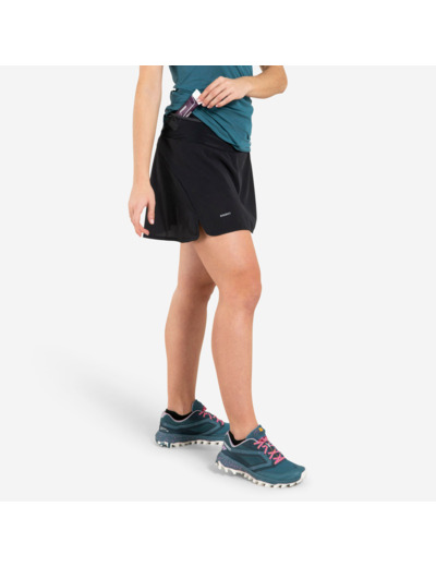 JUPE SHORT DE TRAIL RUNNING FEMME NOIR