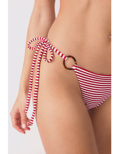 Culotte bikini ficelle bas de maillot détails anneaux