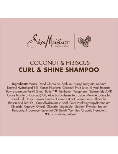 Shea Moisture Coconut & Hibiscus Curl & Shine Shampoo 16 fl oz