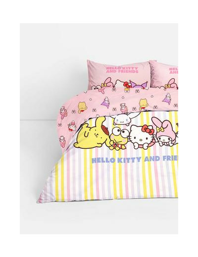 Parure de lit double réversible Hello Kitty and Friends
