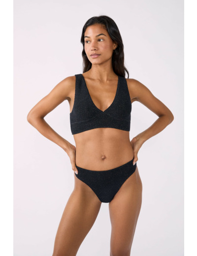 Bikini high leg en matière extensible bas de maillot