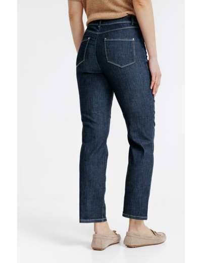 Pantalon denim coupe droite forme pont