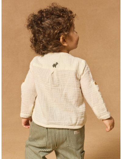 Chemise brodée dinosaure