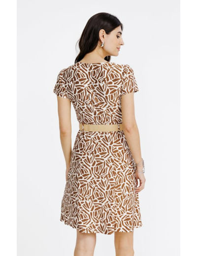 Robe cache-coeur avec ceinture rafia