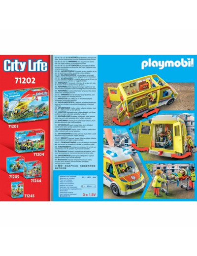 AMBULANCE AVEC EFFETS LUMINEUX PLAYMOBIL CITY LIFE 71202