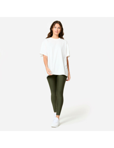 T-shirt oversize, col rond femme - écru
