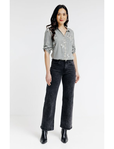 Chemise imprimée herbier en lyocell