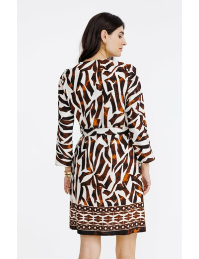 Robe ceinturée imprimée
