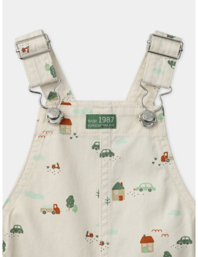 Salopette écrue imprimée Bébé Garçon