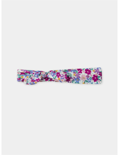Bandeau cheveux imprimé fleuri à noeud Fille