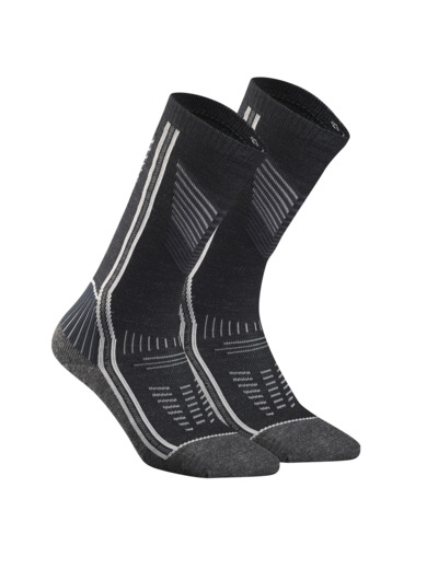 Chaussettes de randonnée chaudes, SH900 Mountain Mid gris