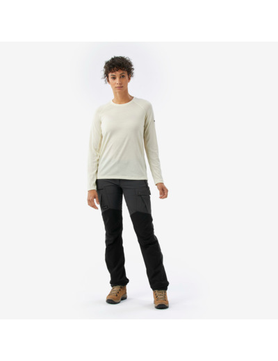 T-shirt manches longues en laine mérinos femme, Merino Resist undyed