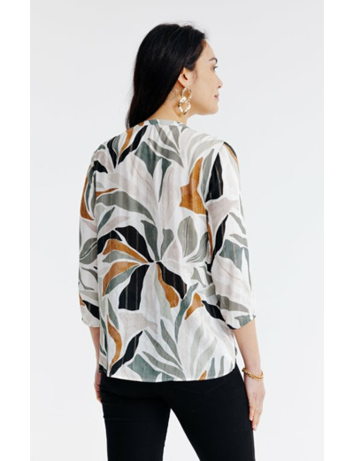 Tunique imprimée col mao