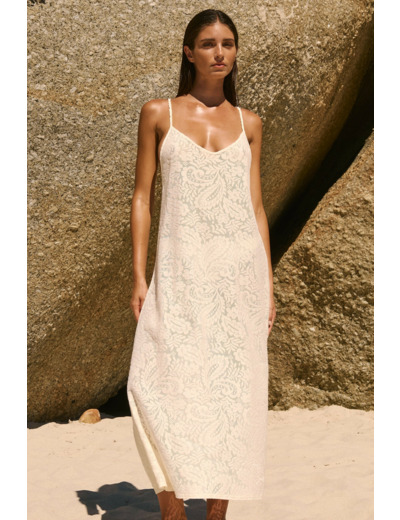 Robe longue dos nu avec coton,Robe longue dos nu avec coton;${refinementColor}