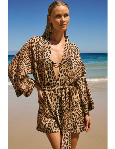 Kimono en coton à imprimé léopard,Kimono en coton à imprimé léopard;${refinementColor}