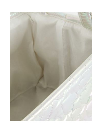 Sac de rangement matelassé holographique à cœurs